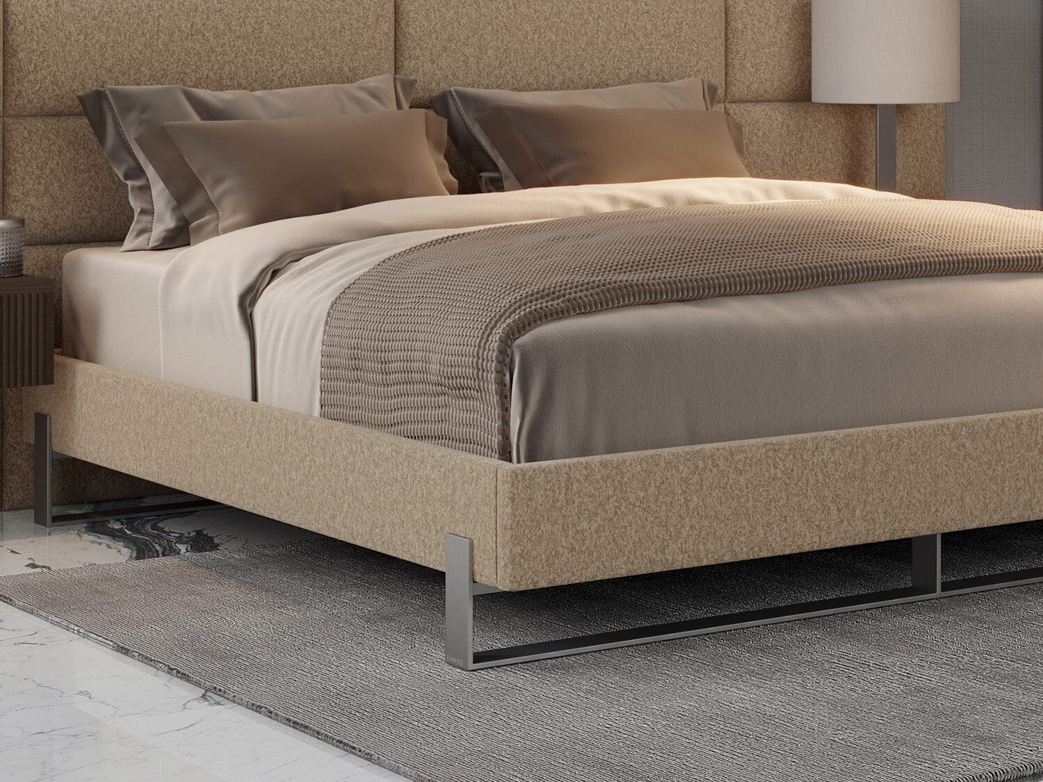 Vant Elevated Platform Bed Brushed Nickel - Full Size - Image 79