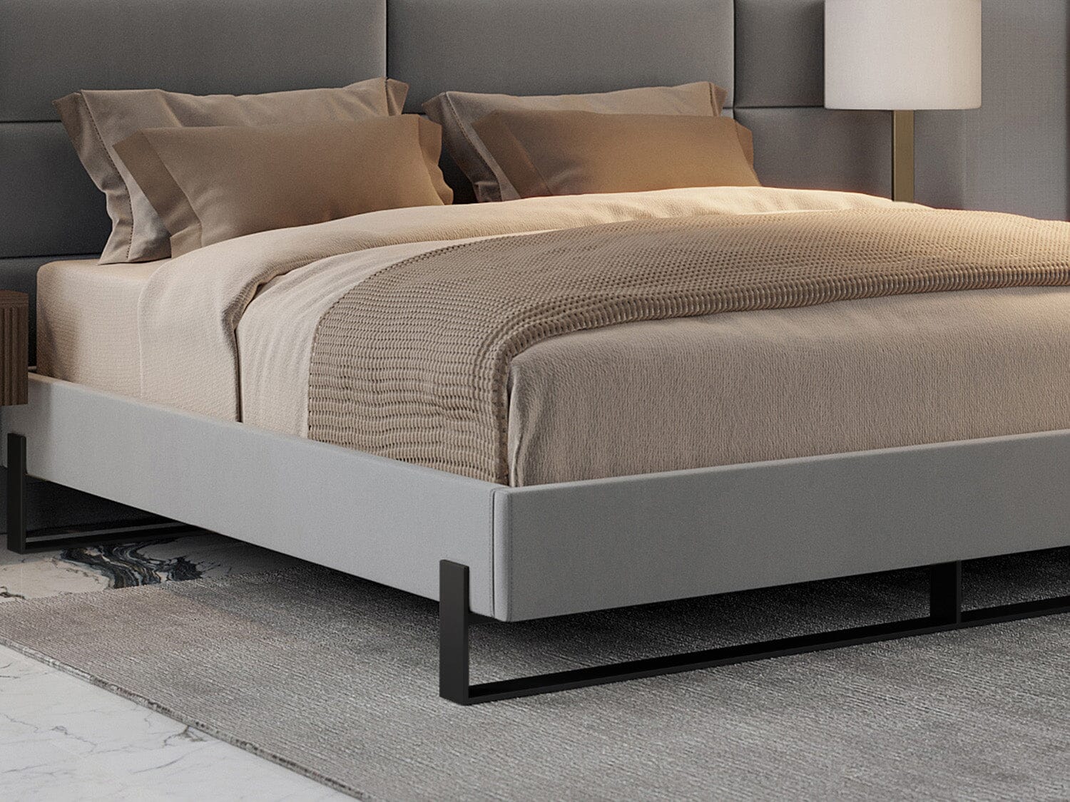 Vant Elevated Platform Bed Matte Black -Twin Size - Image 3