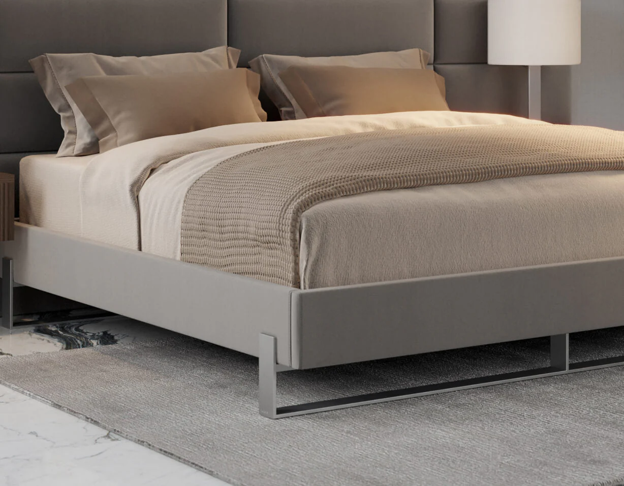 Vant Elevated Platform Bed Brushed Nickel - King Size - Image 10