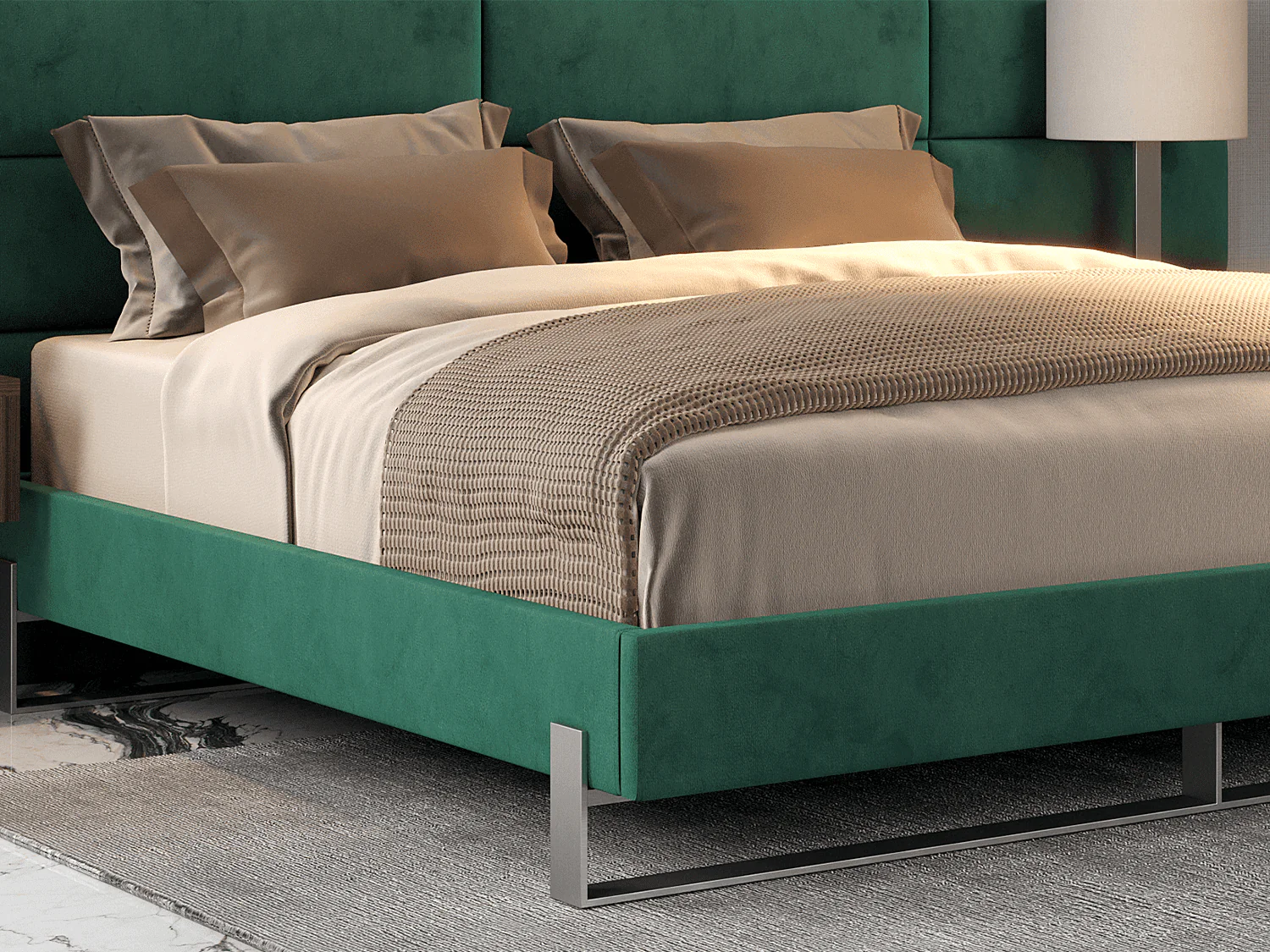 Vant Elevated Platform Bed Brushed Nickel - King Size - Image 34