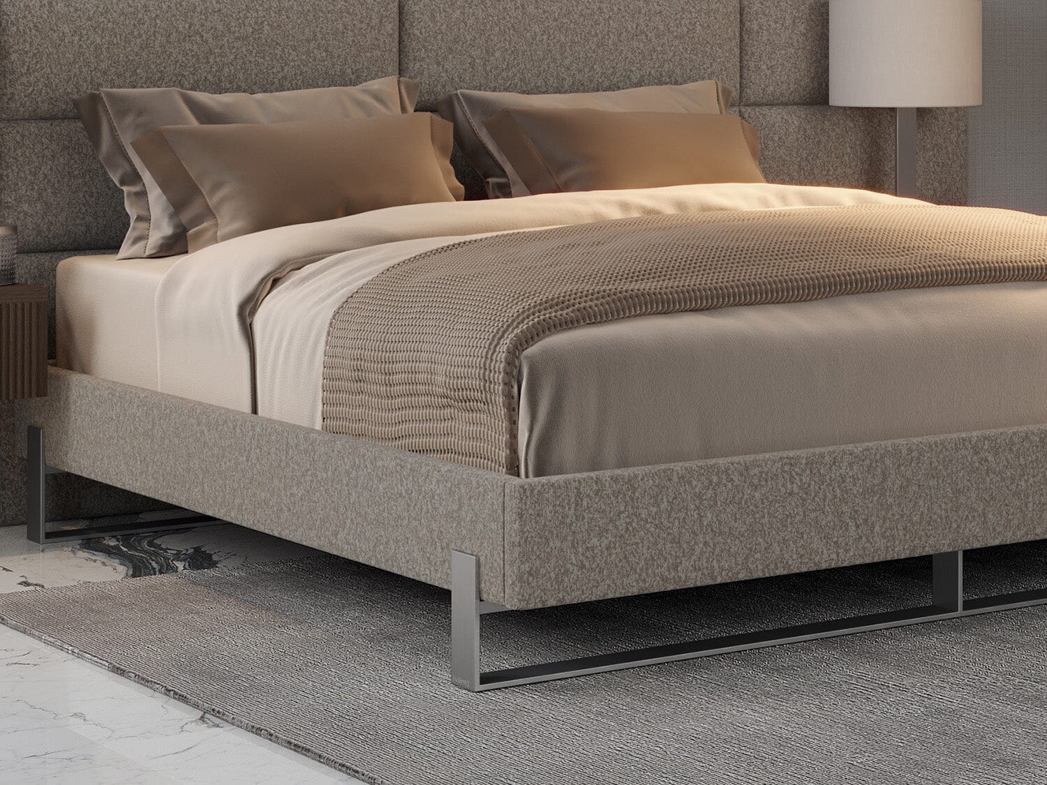 Vant Elevated Platform Bed Brushed Nickel - King Size - Image 38