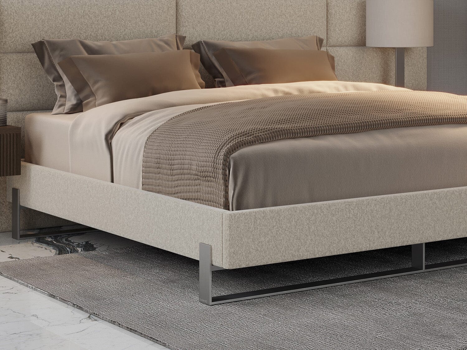Vant Elevated Platform Bed Brushed Nickel - Twin Size - Image 75