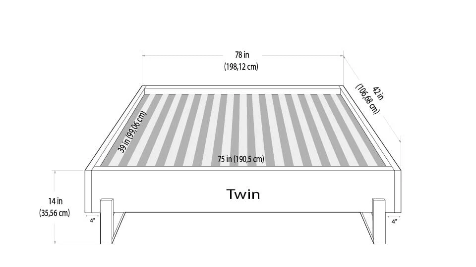 Vant Elevated Platform Bed Brushed Nickel - Twin Size - Image 86