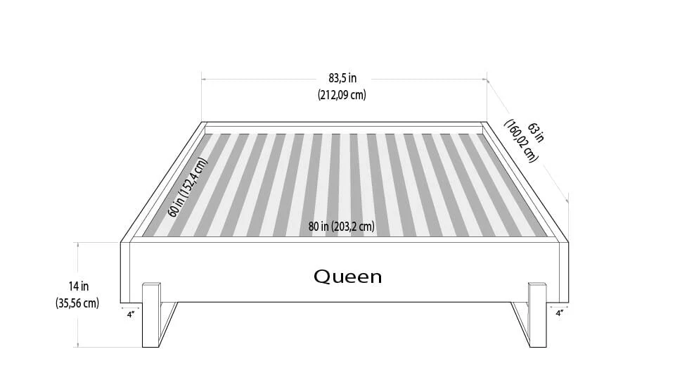 Vant Elevated Platform Bed Brushed Nickel - Queen Size - Image 86