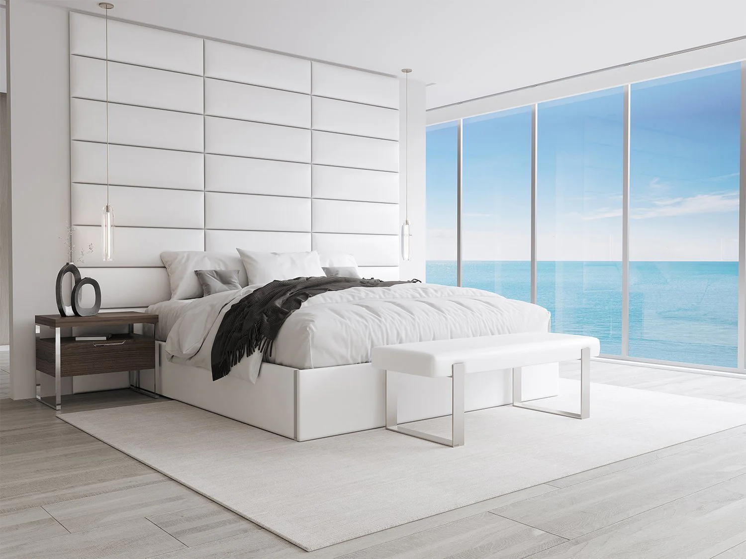 Vant Upholstered Bedroom Bench - Brushed Nickel Legs - Image 92