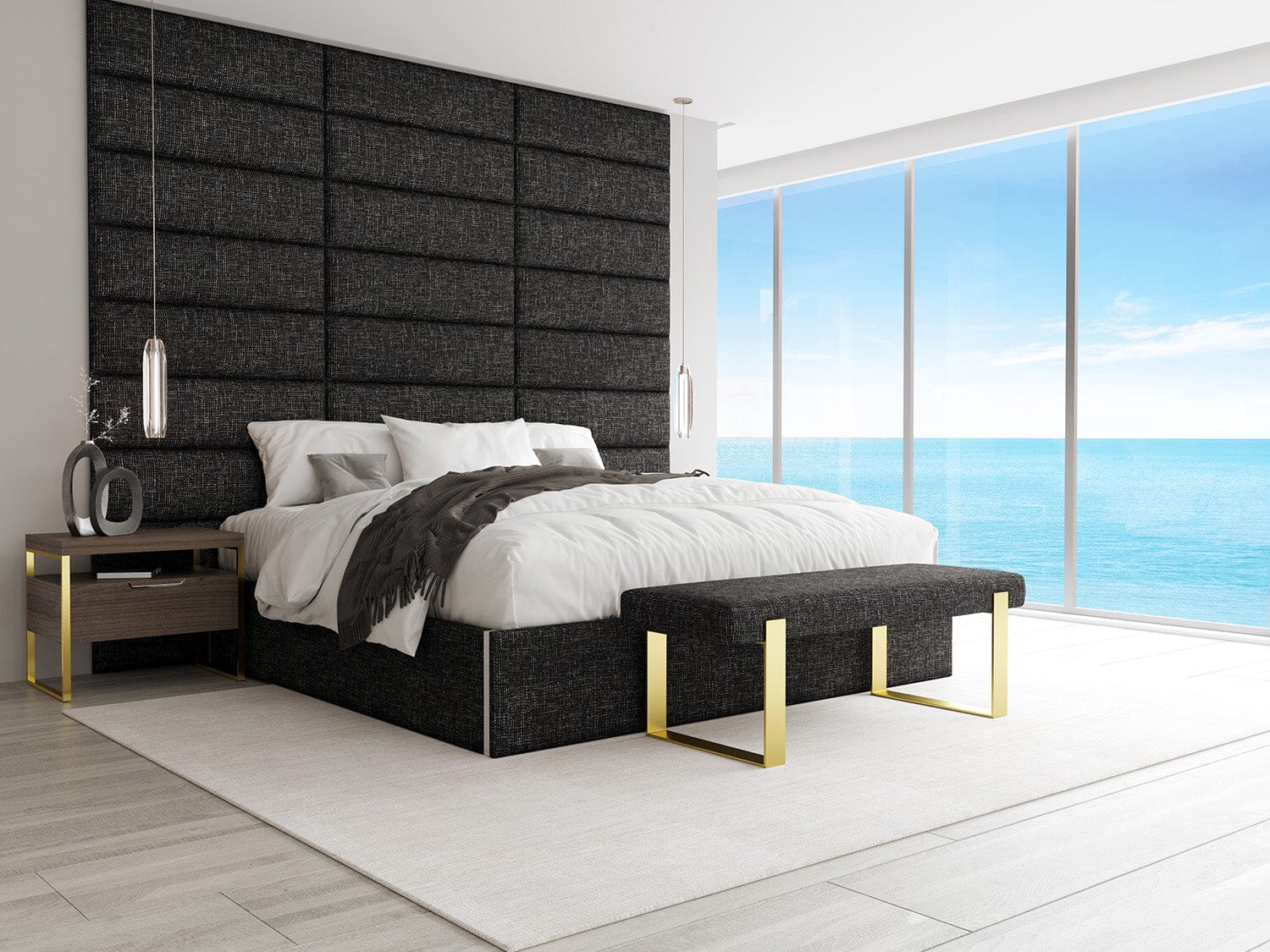 Vant Upholstered Bed Bench Burnished Brass - Image 118