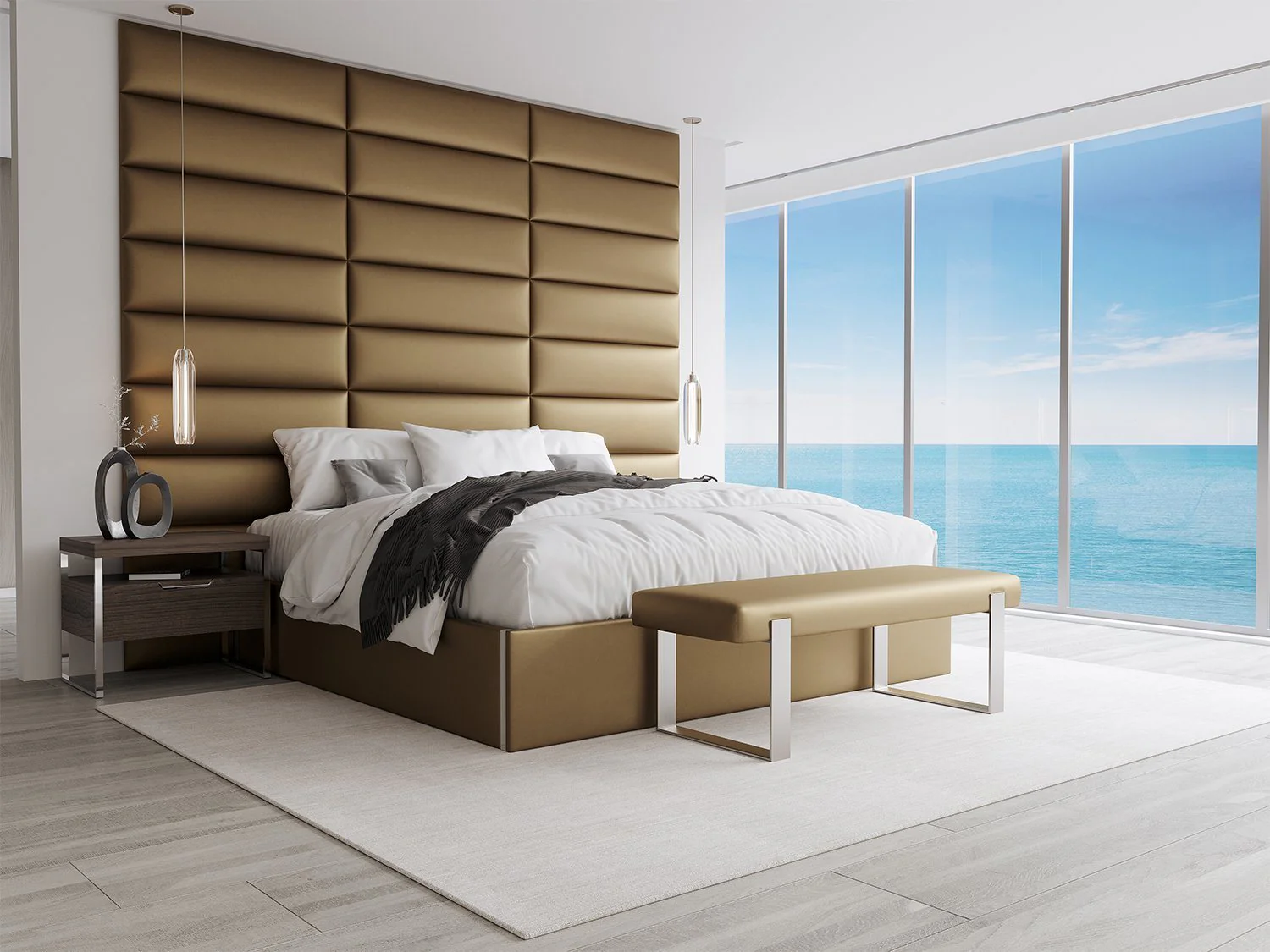 Vant Upholstered Bed Bench Burnished Brass - Image 75