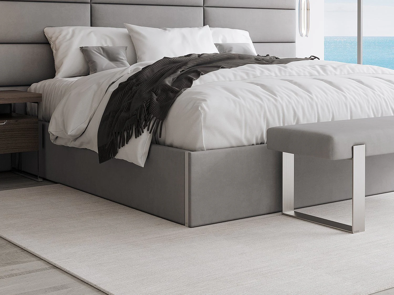 Vant Upholstered Platform Bed - Queen size - Image 9