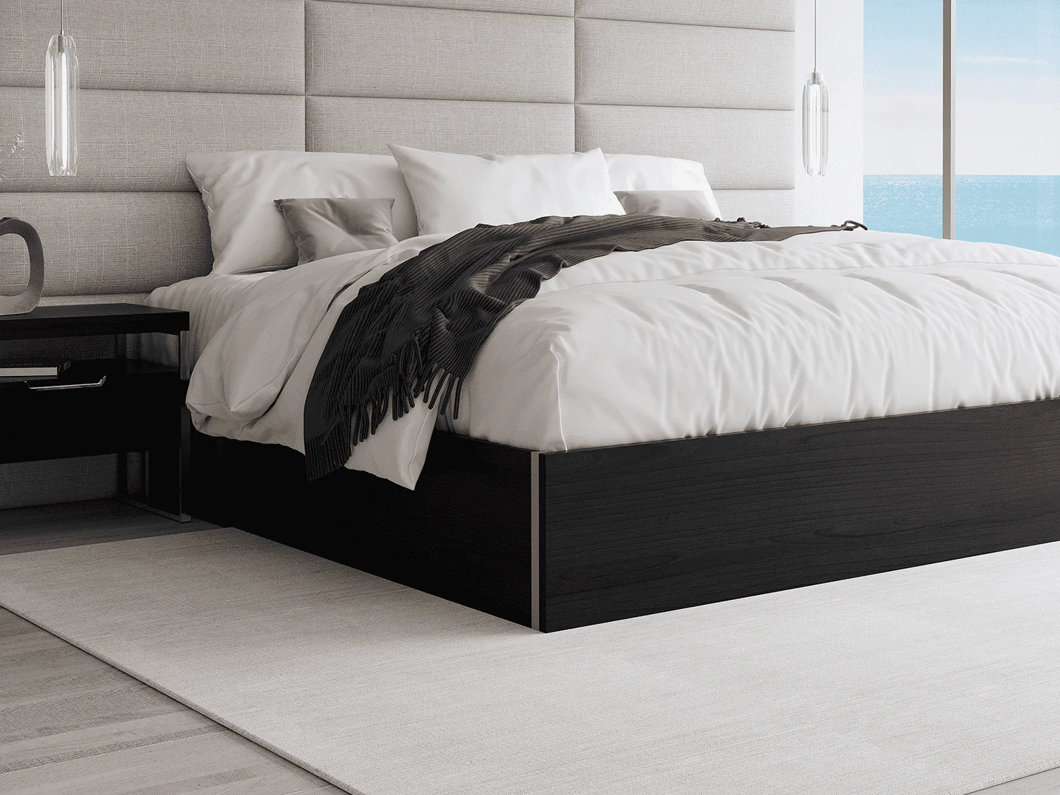 Wood Platform Bed - Queen Size - Image 8